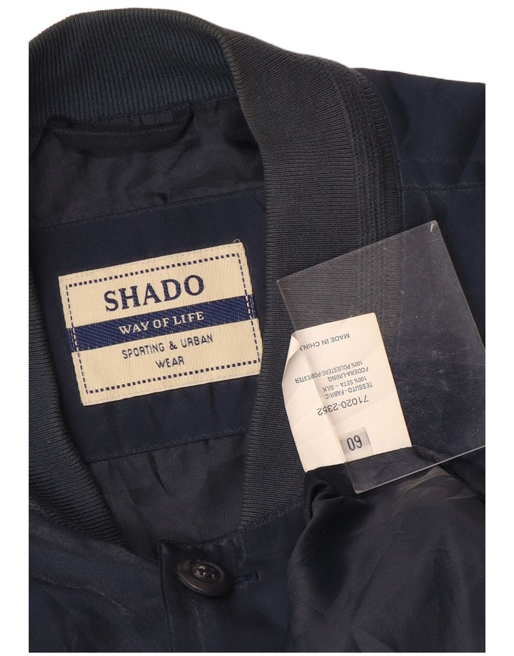 Shado Herren Bomberjacke IT 60 5XL Marineblaue Seide