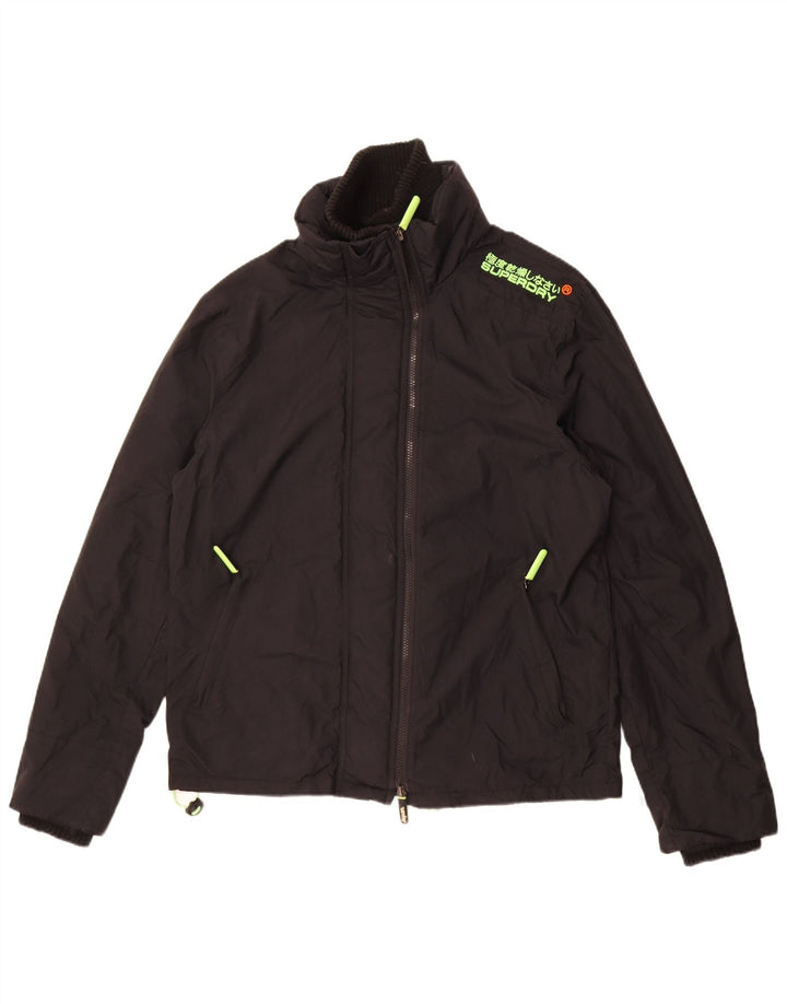 Superdry Herren Windcheater Windjacke UK 42 XL Schwarz Nylon