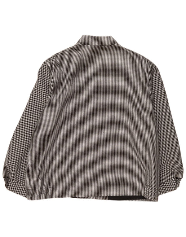 Vintage Damen Bomberjacke UK 20 2XL Schwarz Hahnentritt Polyester