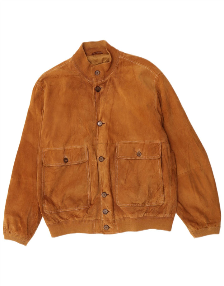 Gimo's Herren-Bomberjacke aus Wildleder, Gr. 40, großes beiges Leder