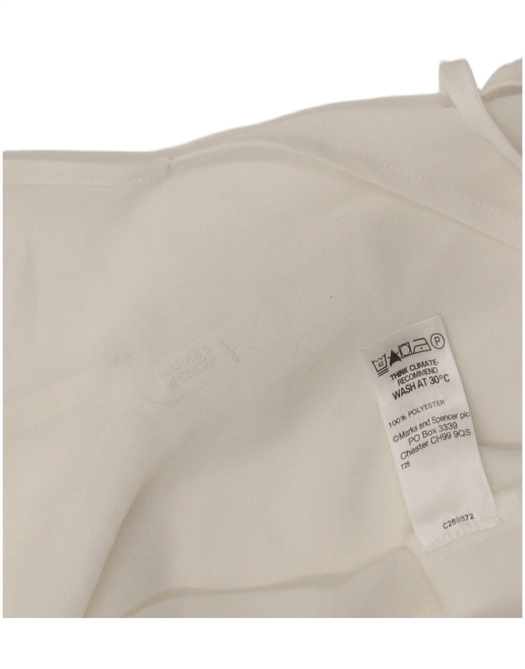 Marks & Spencer Damen Durchsichtiges Cami-Top UK 12 Mittelweißes Polyester
