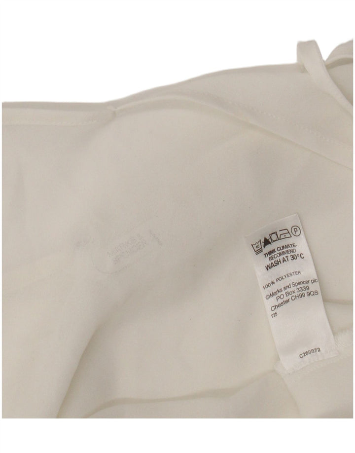 Marks & Spencer Damen Durchsichtiges Cami-Top UK 12 Mittelweißes Polyester