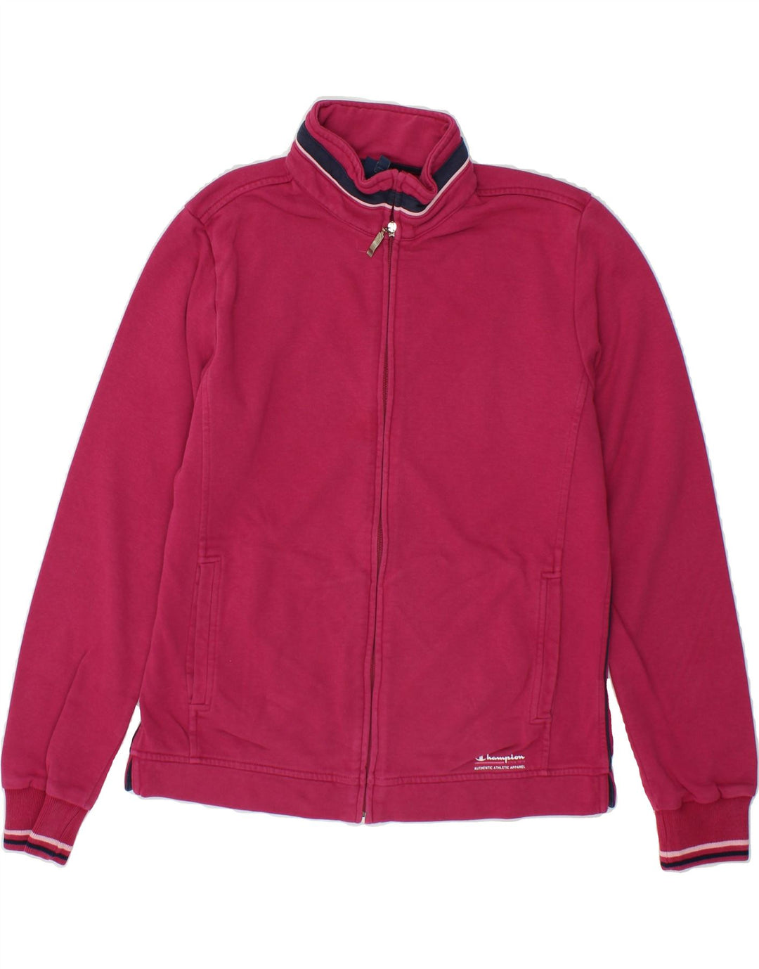 CHAMPION Womens Tracksuit Top Jacket UK 14 Medium Pink Cotton Vintage Champion and Second-Hand Champion from Messina Hembry 