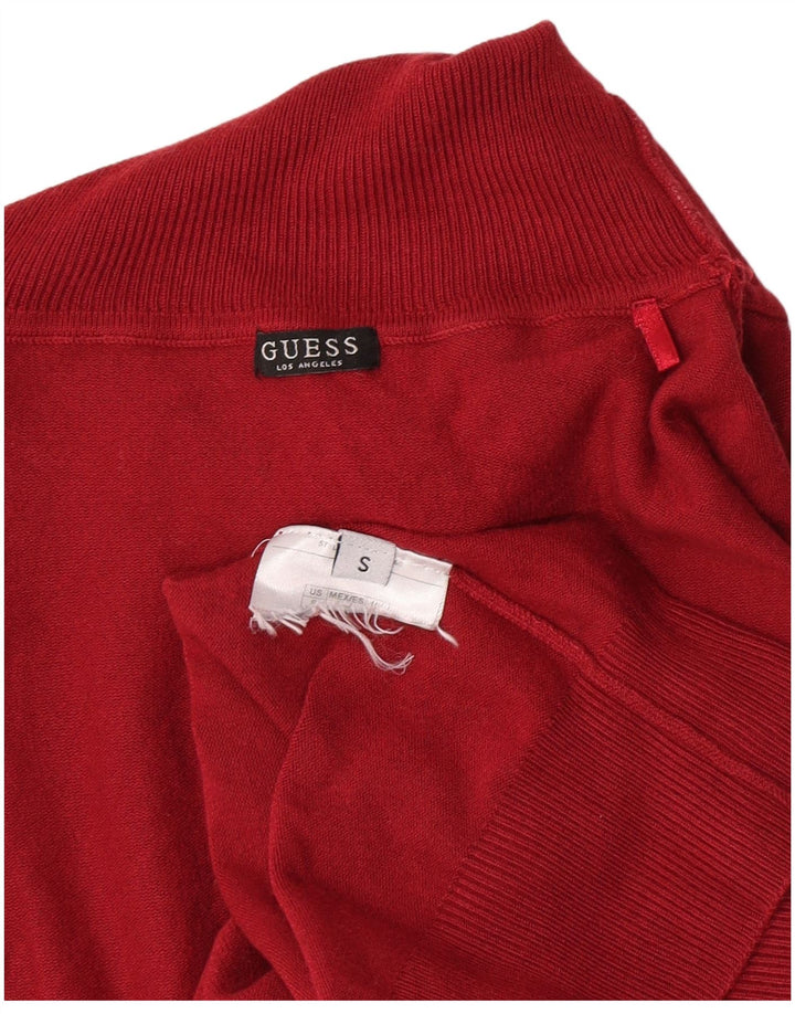 Guess Damen-Pullover mit Rollkragen, Grafik, Gr. 10, Größe S, Rot