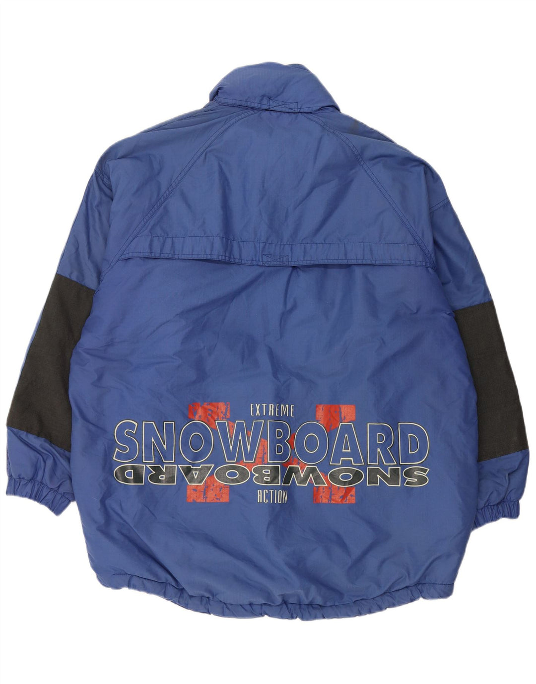 Vintage Herren Grafik Pullover Skijacke UK 42 XL Blau Polyamid