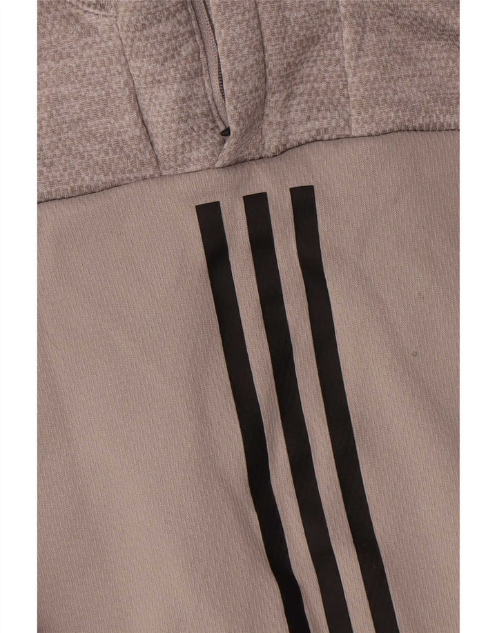 Adidas Herren Climawarm Zip Neck Pullover Trainingsanzug Top Mittelgraues Polyester