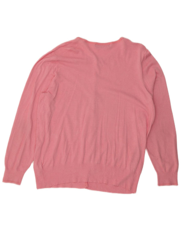 Marks & Spencer Damen Strickjacke Pullover UK 24 4XL Rosa Viskose