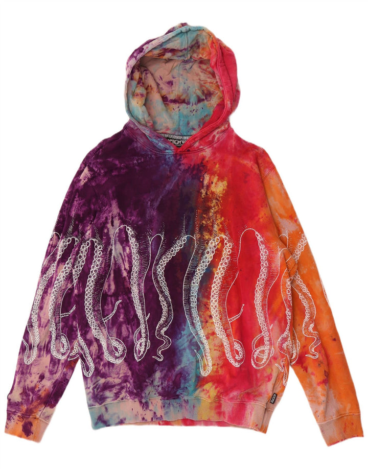 Octopus Herren-Kapuzenpullover mit Grafik, groß, mehrfarbig, Batikfärbung