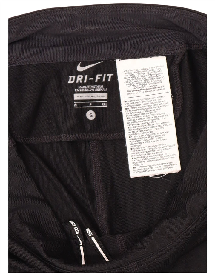 Nike Damen Dri Fit Capri Leggings UK 10 Small Schwarz Polyester Sport