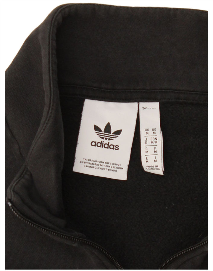 Adidas Herren Grafik-Sweatshirt mit Reißverschluss, mittlerer schwarzer Baumwolle