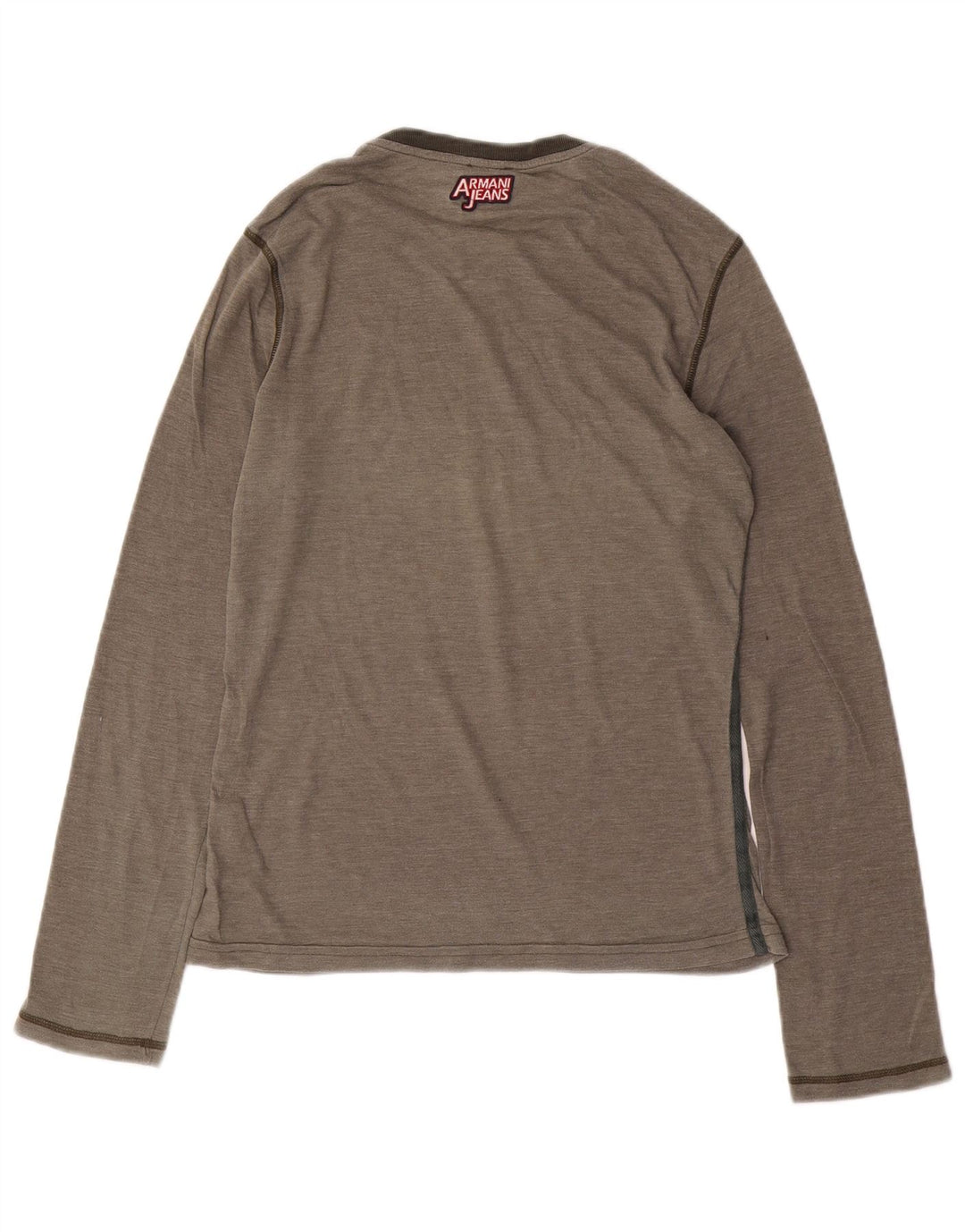 ARMANI JEANS Herren-Grafik-Oberteil, langärmelig, klein, graue Baumwolle