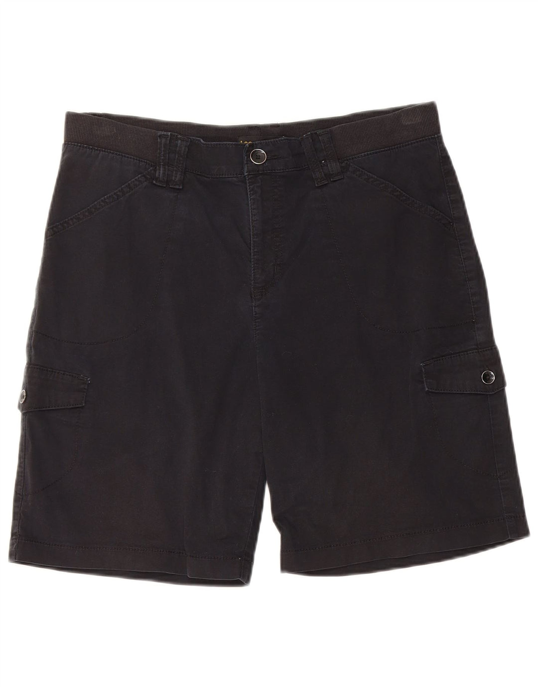 LEE Damen-Cargoshorts mit mittlerer Leibhöhe und entspannter Passform, W34, Größe L, Schwarz