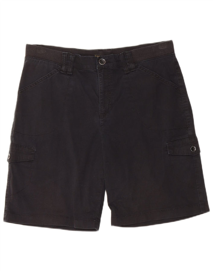 LEE Damen-Cargoshorts mit mittlerer Leibhöhe und entspannter Passform, W34, Größe L, Schwarz