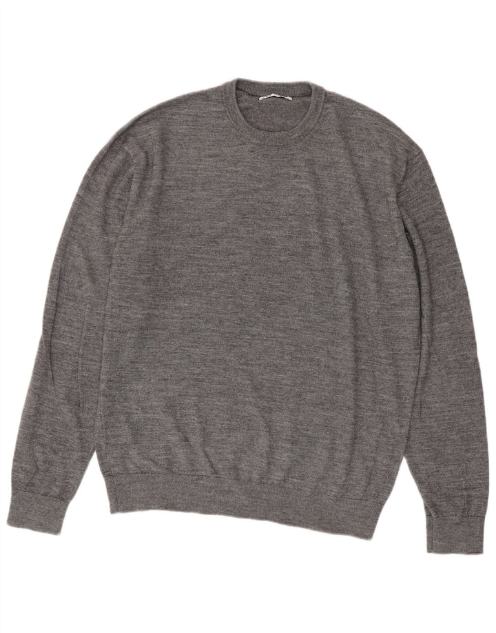 Zara Herren-Pullover mit Rundhalsausschnitt, XL, Grau