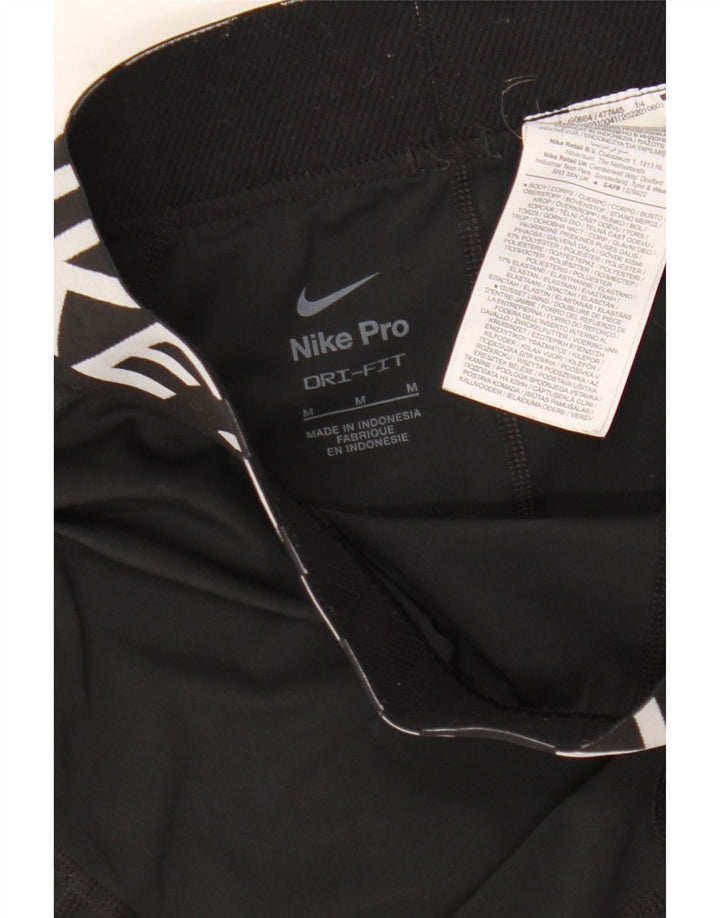 Nike Damen Dri Fit Graphic Sport Shorts UK 12 Medium Schwarz Polyester