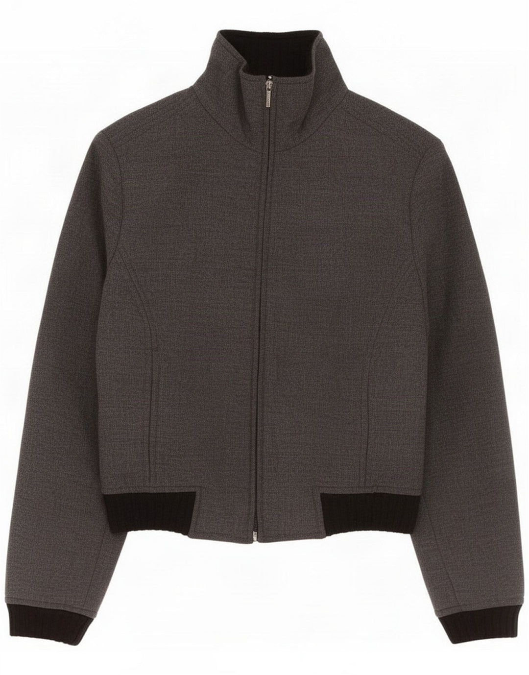 Trussardi Jeans Damen Bomberjacke IT 42 Mittelgrau Farbblock