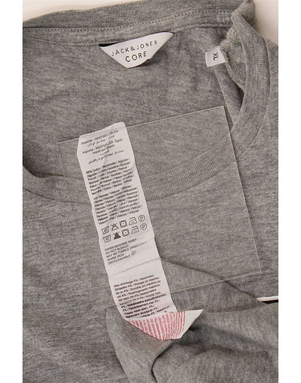Jack & Jones Herren T-Shirt Top XL Grau gefleckte Baumwolle