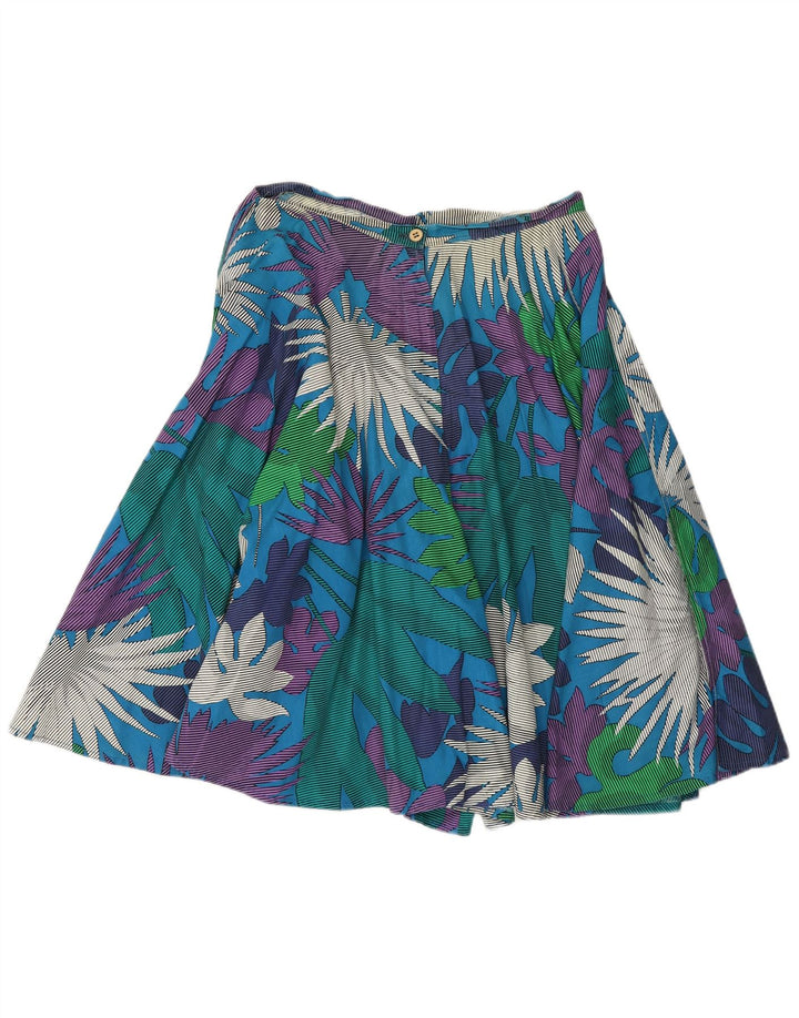 Vintage Damen Cullotes Casual Shorts W30 Mittelblau geblümt