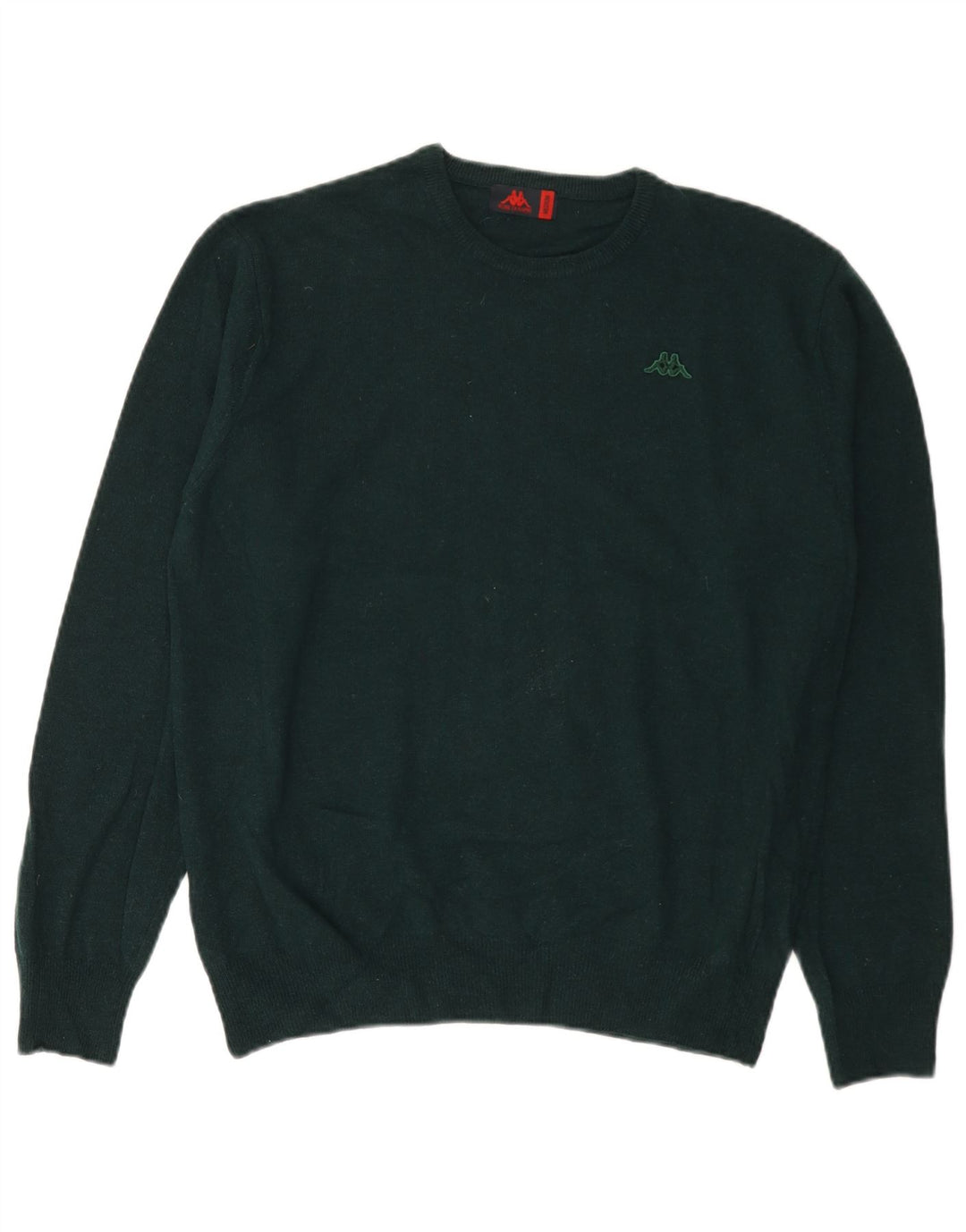 Kappa Herren-Pullover mit Rundhalsausschnitt, mittelgrüne Lammwolle