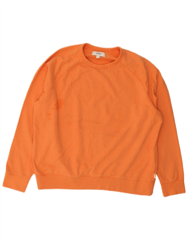 Marks & Spencer Herren-Sweatshirt, Pullover, Größe L, Orange, Baumwolle