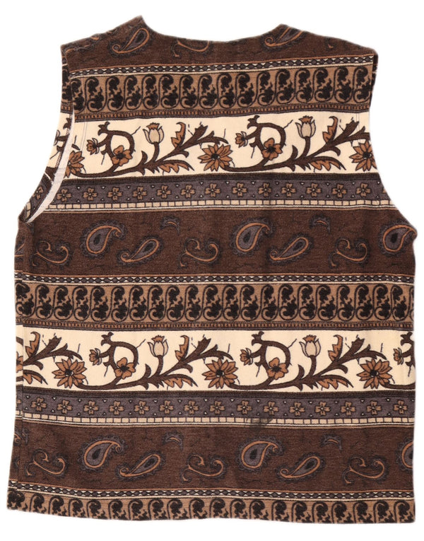 Dolce Vita Damenweste UK 16 Große braune Paisley-Baumwolle