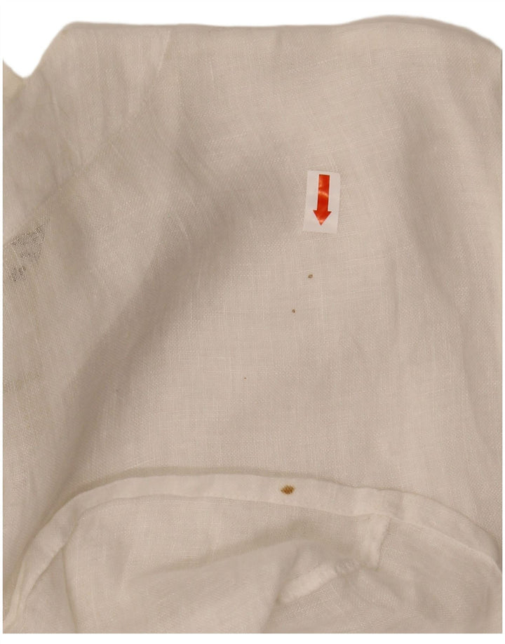 VINTAGE Damen Kurzarm-Hemdbluse IT 48 XL Weiß