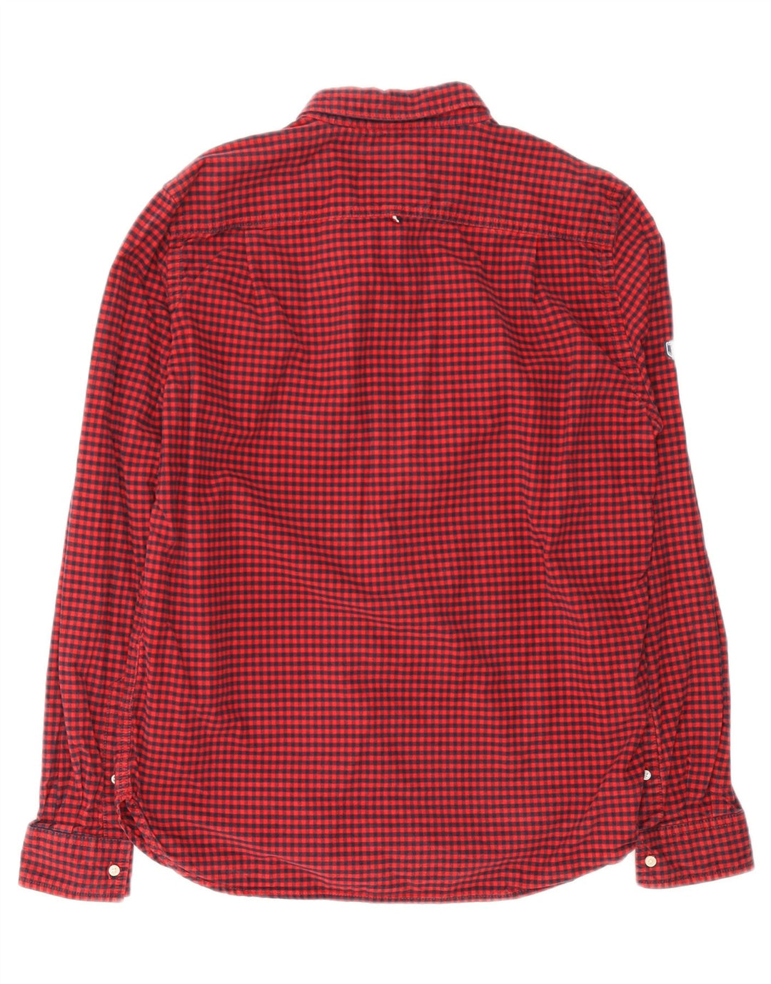 SUPERDRY Maßgeschneidertes Herren-Flanellhemd XL aus roter Gingham-Baumwolle