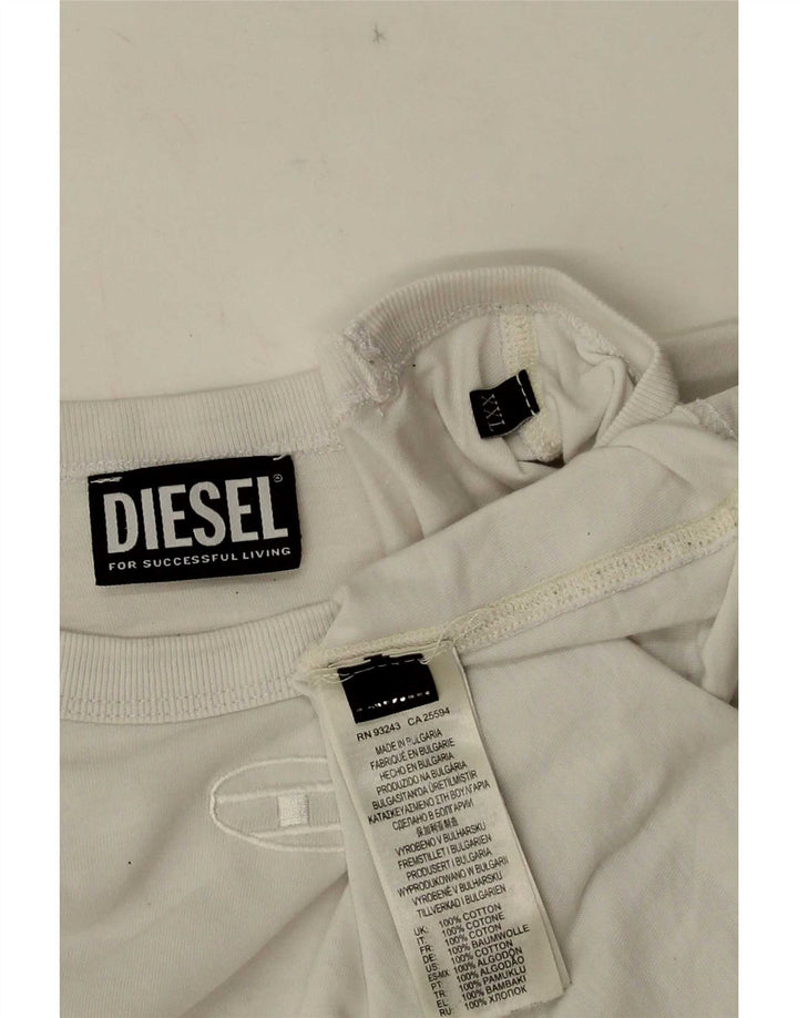 Diesel Herren Graphic Top Langarm 2XL Weiße Baumwolle