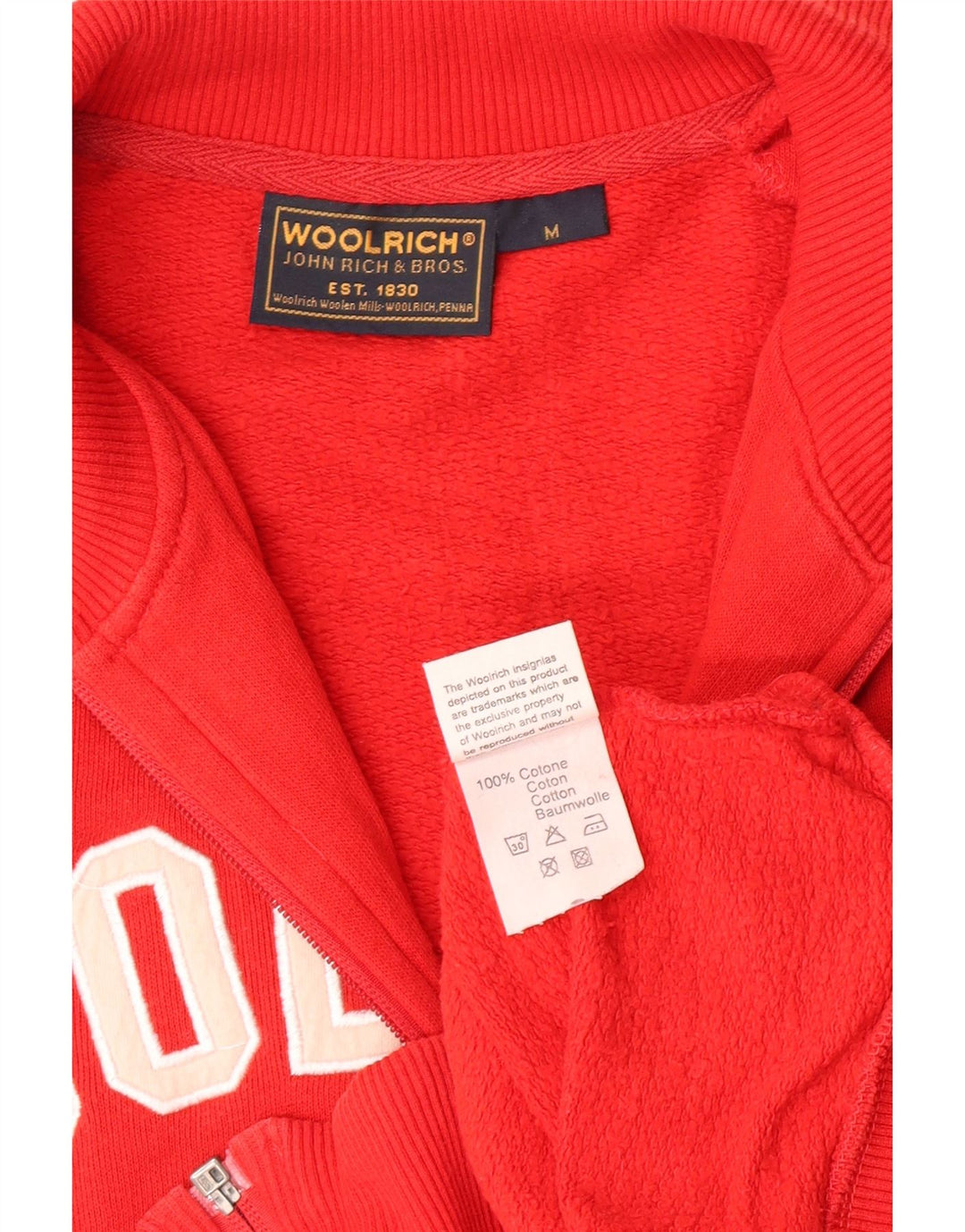 Woolrich Damen-Trainingsanzugoberteil mit Grafik, Größe UK 12, mittelrot, Baumwolle