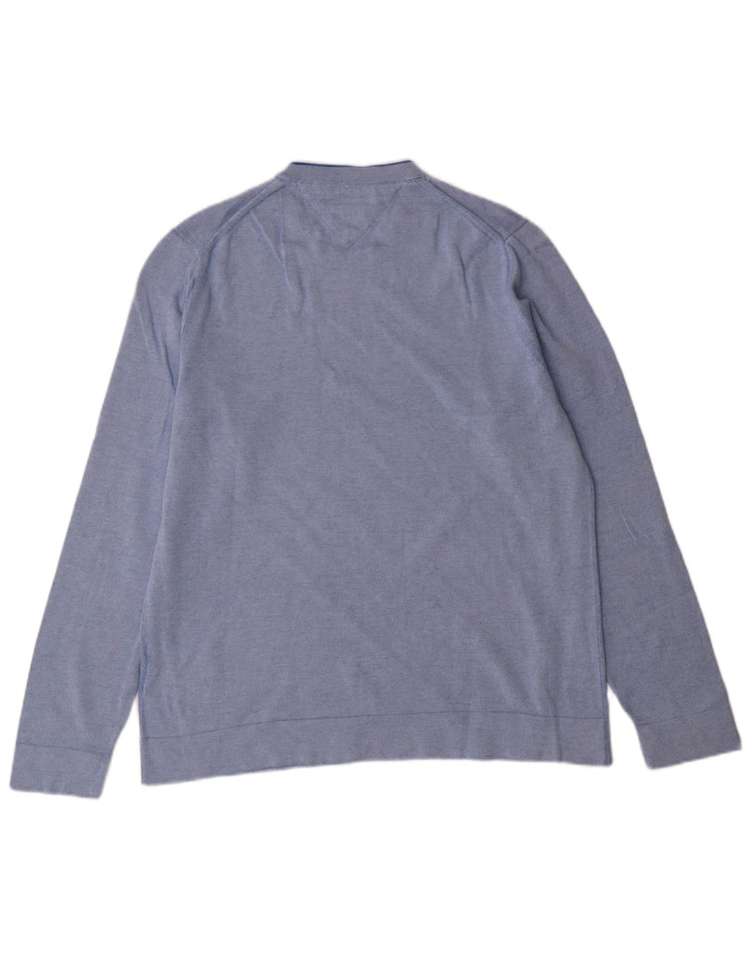 TOMMY HILFIGER Herren-Pullover mit Rundhalsausschnitt, mittelblaue Baumwolle