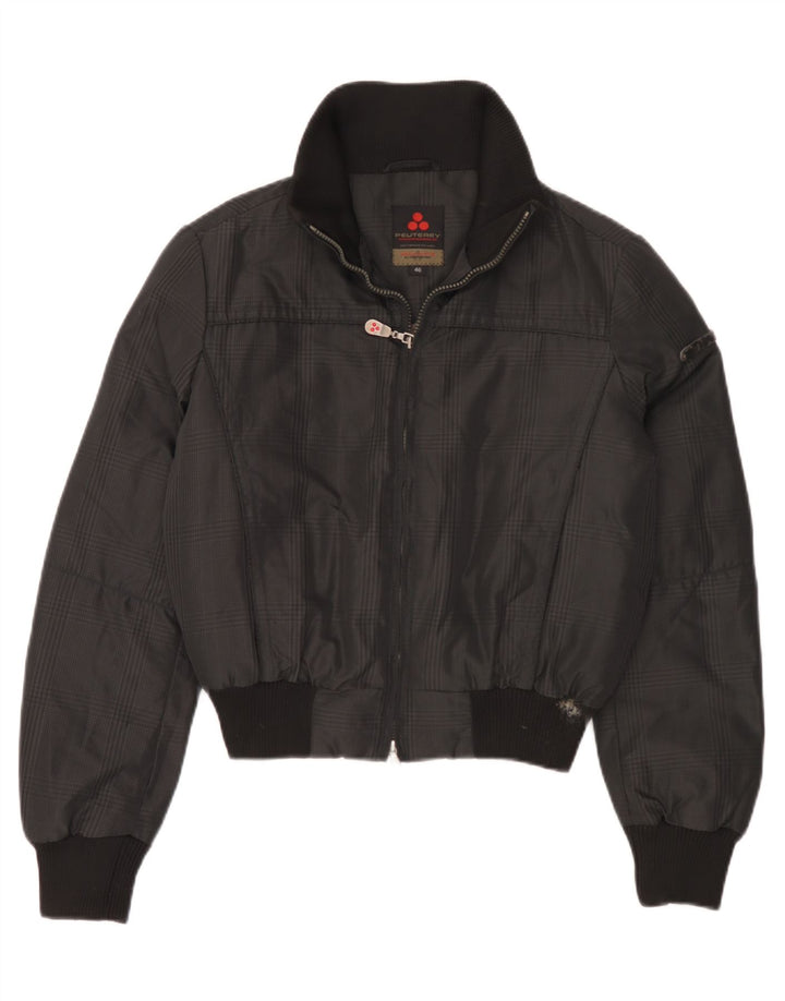 PEUTEREY Herren-Bomber-Wattierungsjacke IT 46 Small Graues Hahnentritt-Polyamid
