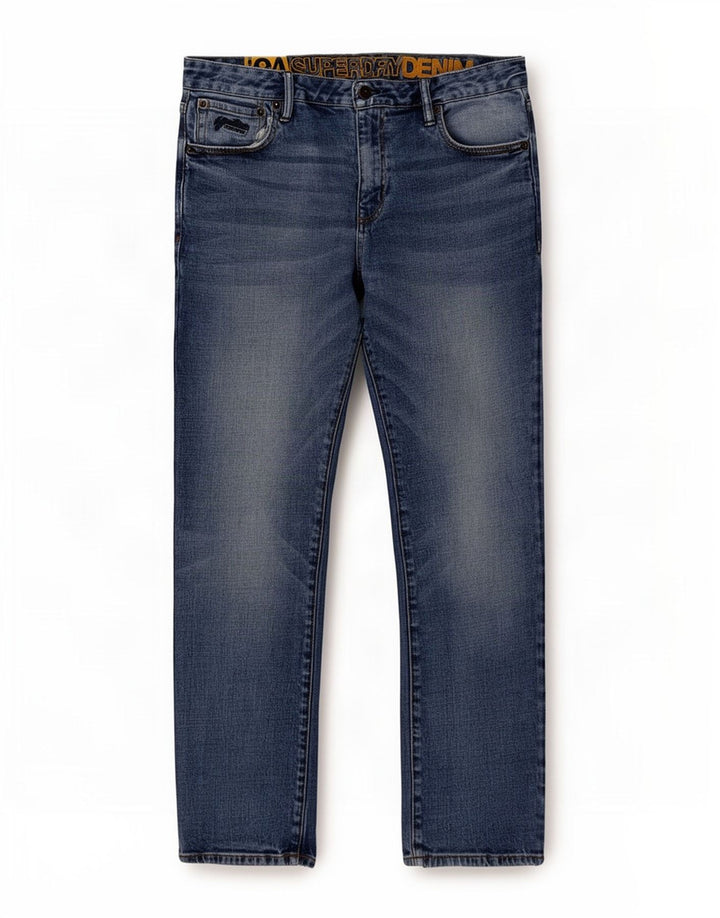 Superdry Herren Straight Jeans W34 L29 Blaue Baumwolle
