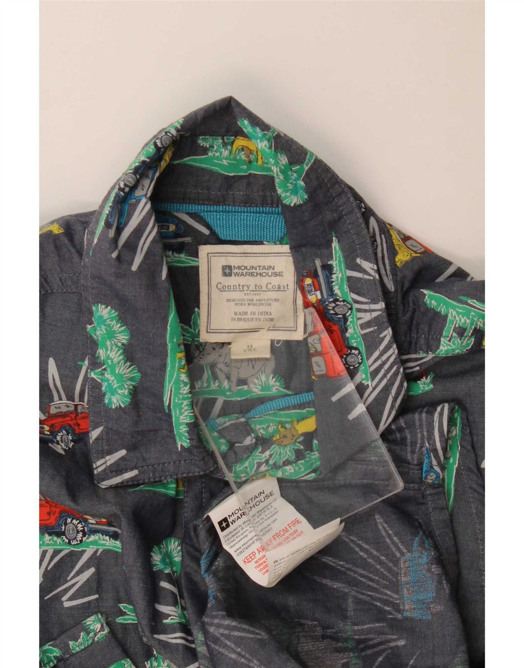 Mountain Warehouse Jungen-Hemd mit abstraktem Muster, Marineblau, 12–13 Jahre