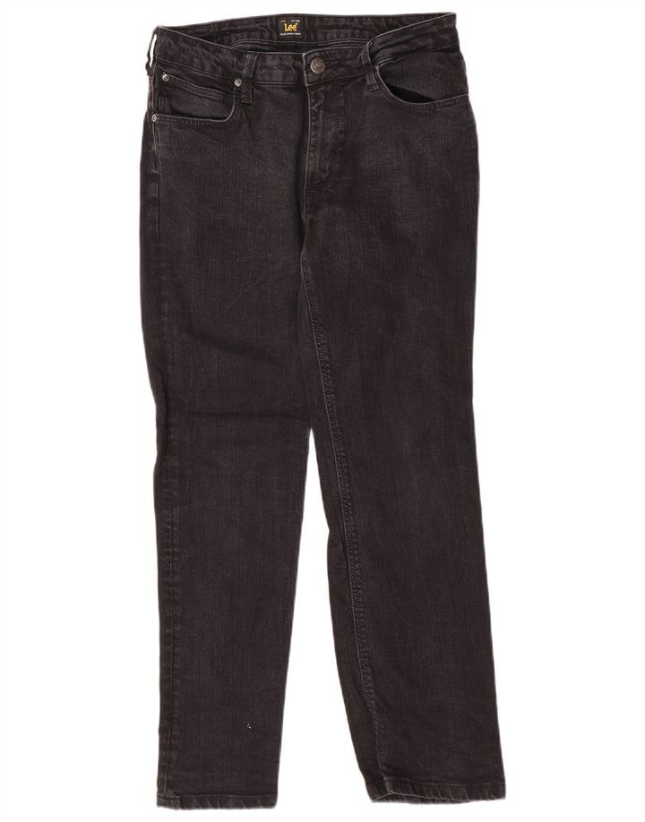 Lee Damen Marion Straight Jeans W30 L28 Schwarze Baumwolle