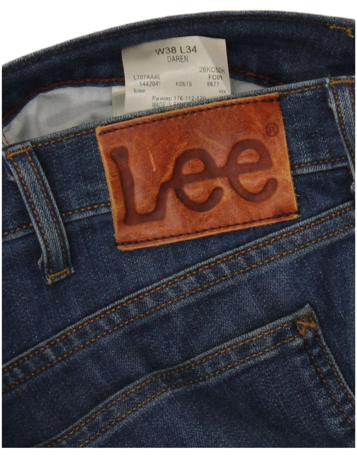 Lee Herren Daren Straight Jeans W38 L28 Blaue Baumwolle