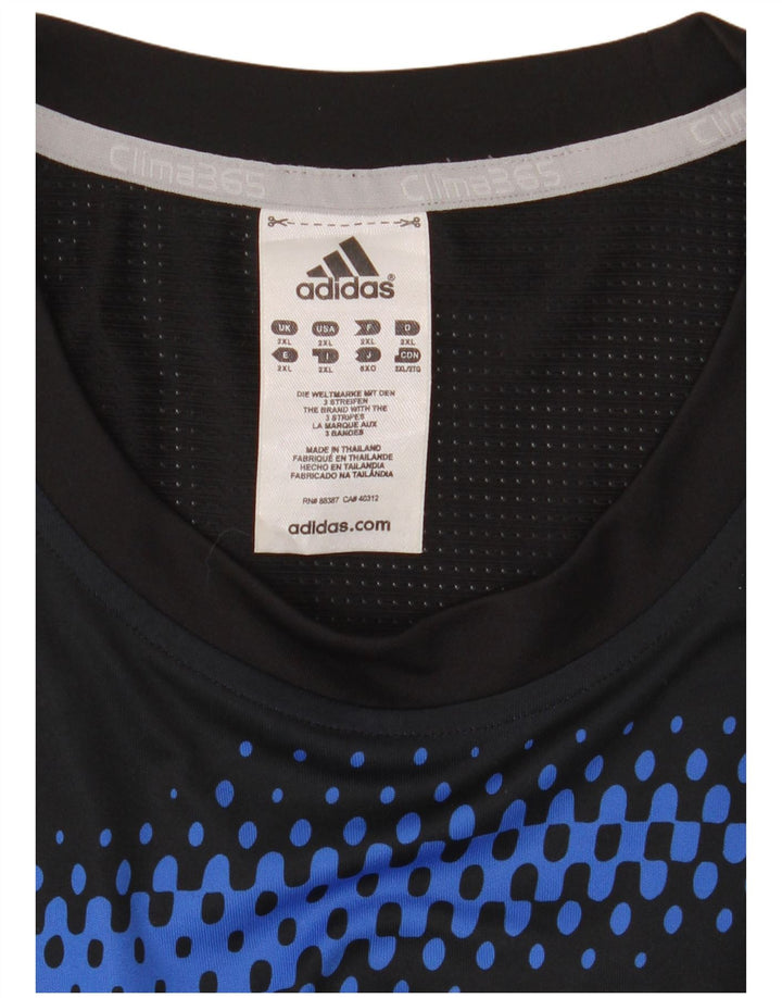 Adidas Herren Clima 365 T-Shirt Top 2XL Schwarz Colourblock Polyester