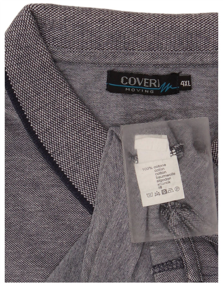 Coveri Herren Poloshirt 4XL Grau Baumwolle