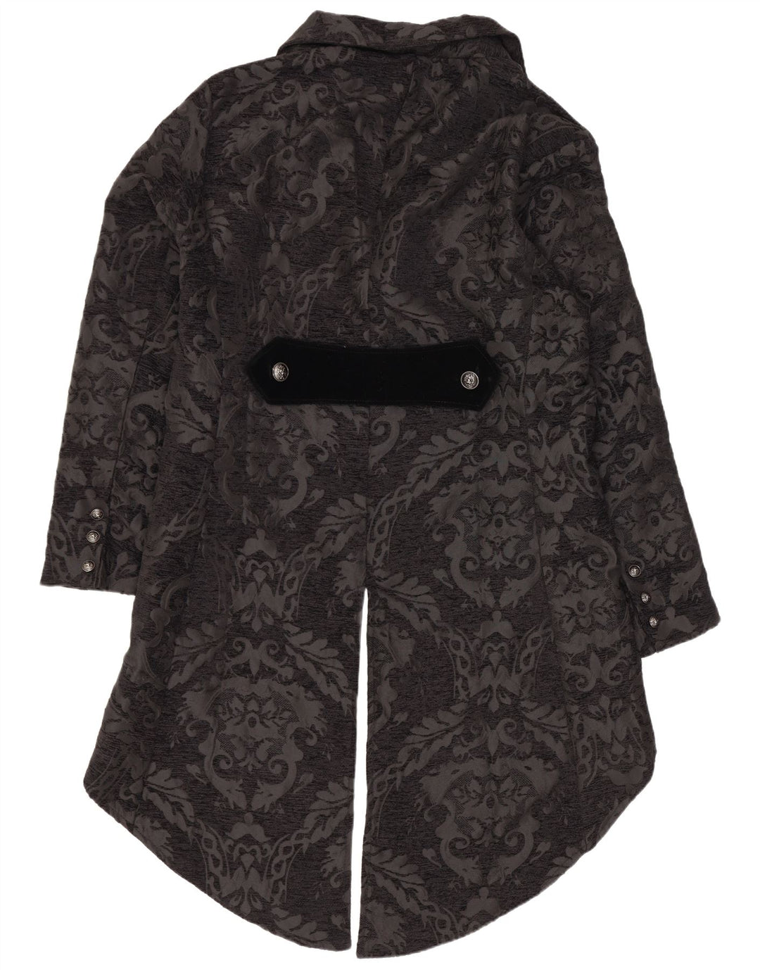 Vintage Damen Tailcoat Blazer Jacke UK 20 2XL Schwarz Paisley