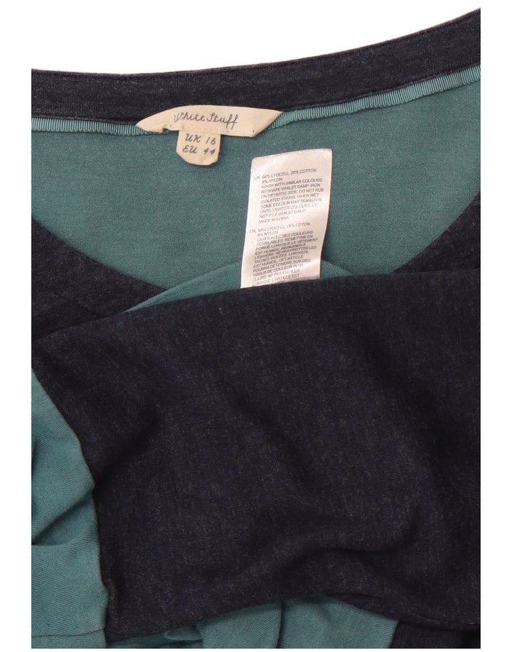 WHITE STUFF Damen-A-Linien-Kleid, Größe 46, Marineblau, Farbblock