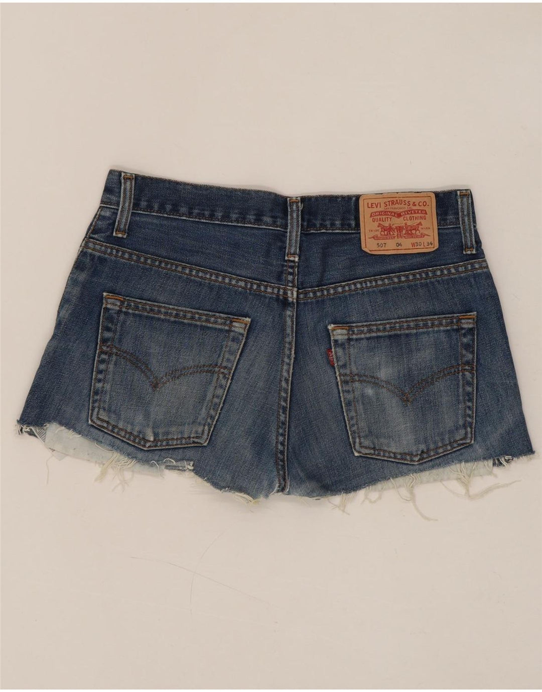 Levi's Damen 507 Jeansshorts W30 mittelblaue Baumwolle