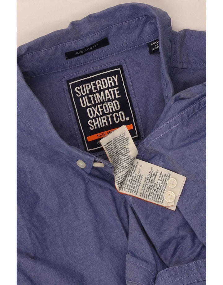 Superdry Herren-Hemd in normaler Passform aus mittelblauer Baumwolle