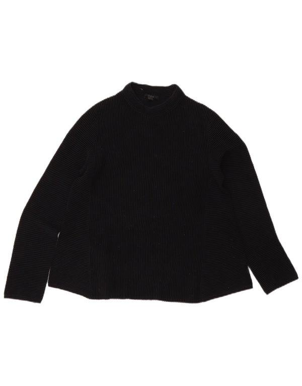 Cos Damen Top Langarm UK 6 XS Marineblau Baumwolle