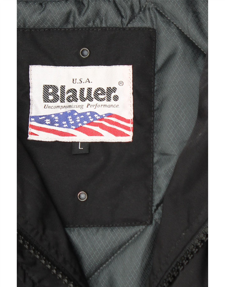 Blauer Herren gepolsterte Militärjacke UK 40 Large Schwarz Nylon