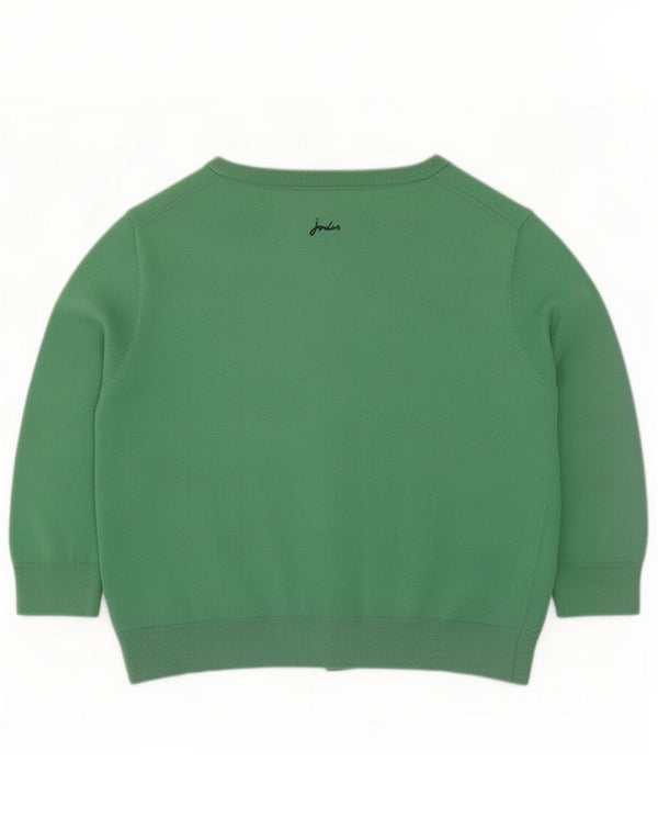 Joules Damen Crop 3/4-Ärmel-Cardigan-Pullover UK 16 Large Grüne Baumwolle