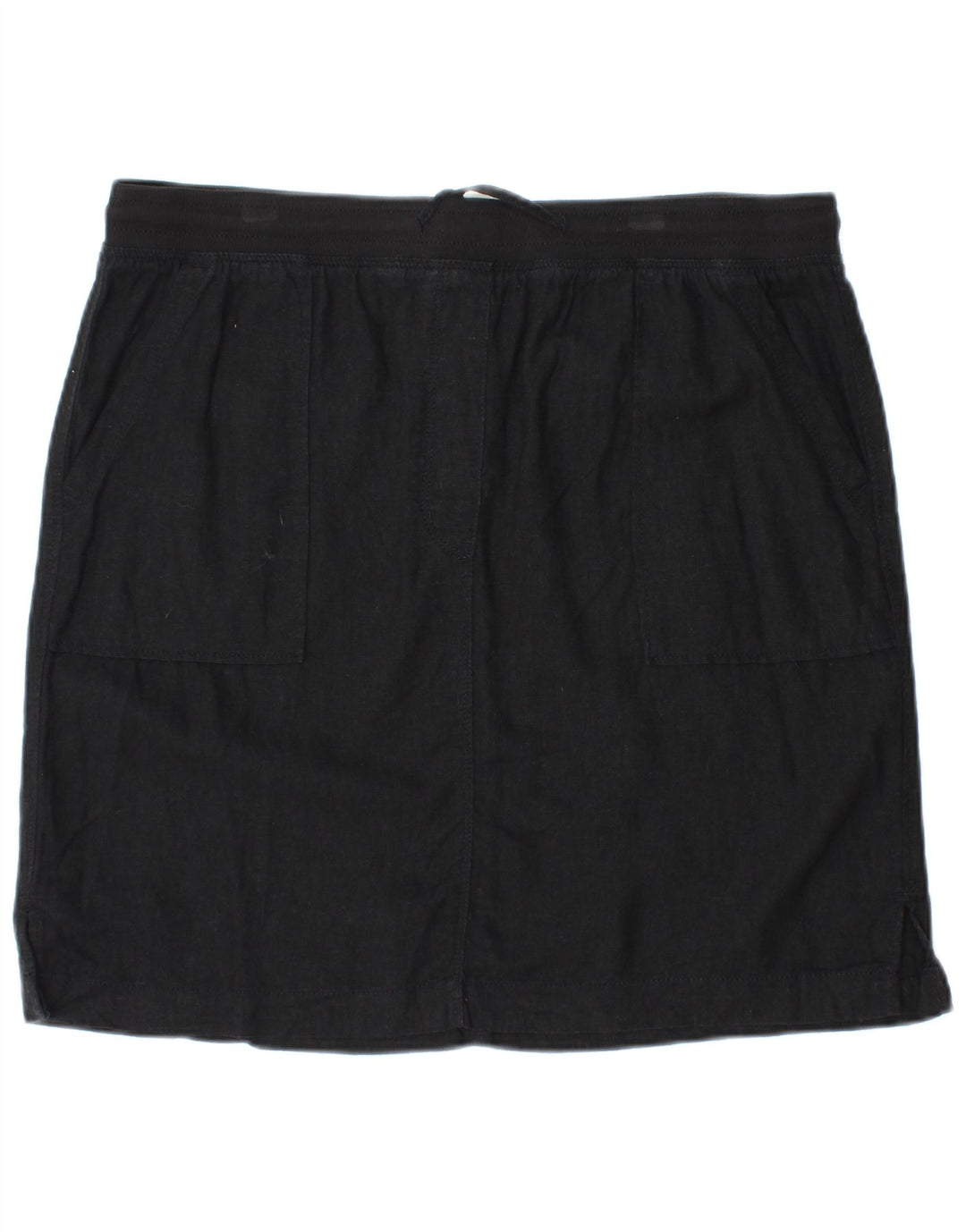 MARKS & SPENCER Damen Minirock UK 16 Large W34 Schwarzes Leinen
