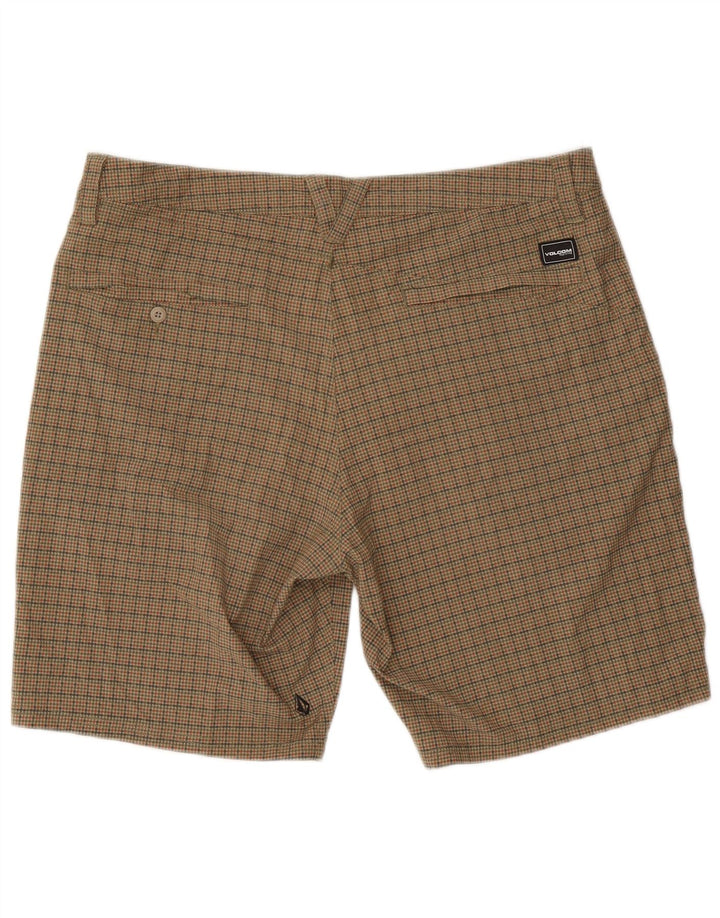 Volcom Herren Chino-Shorts W38 XL Beige Hahnentritt-Polyester