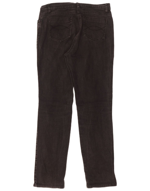 Marks & Spencer Damen Slim Jeans UK 14 Large W32 L32 Schwarze Baumwolle