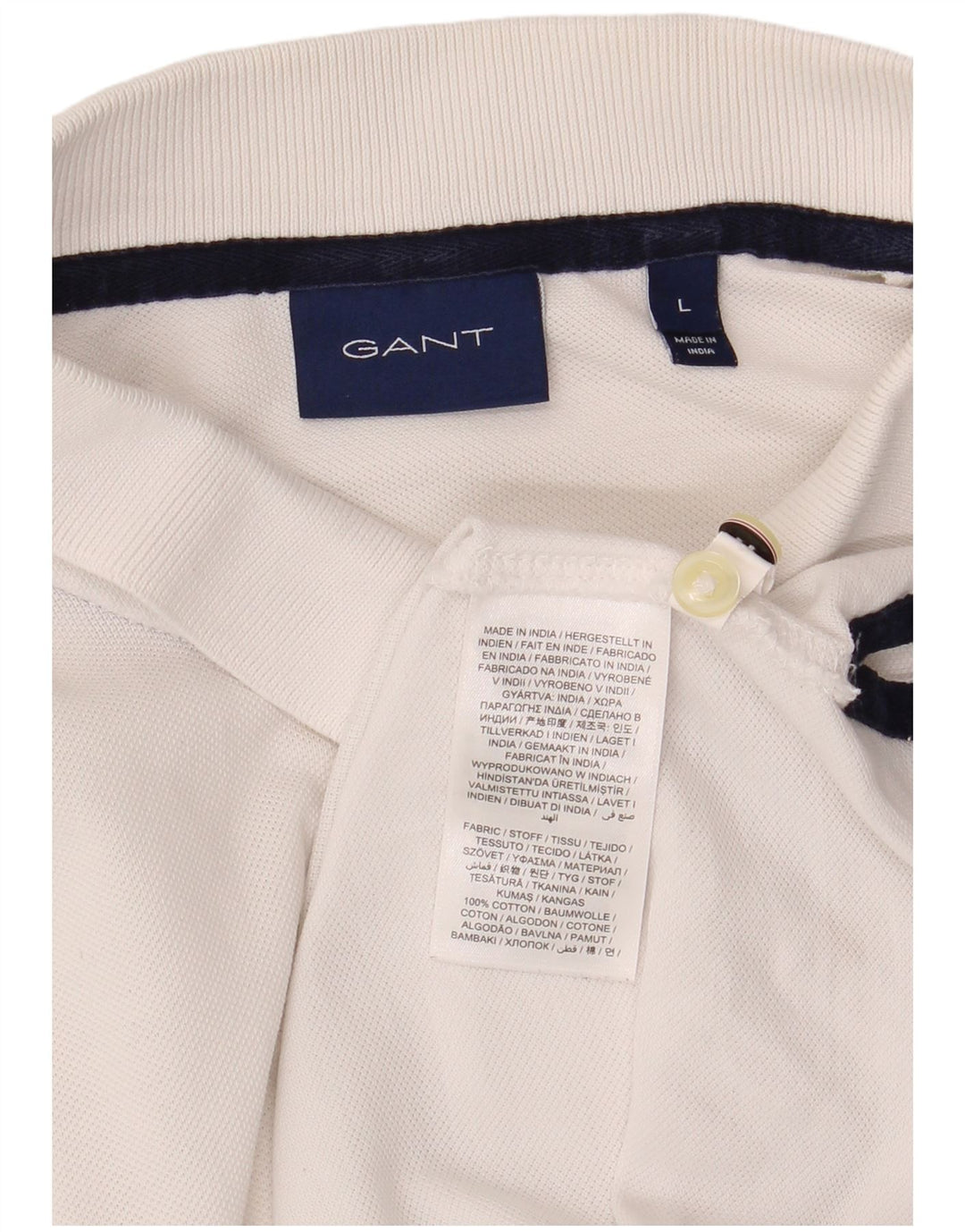 Gant Herren-Poloshirt, groß, aus weißer Baumwolle