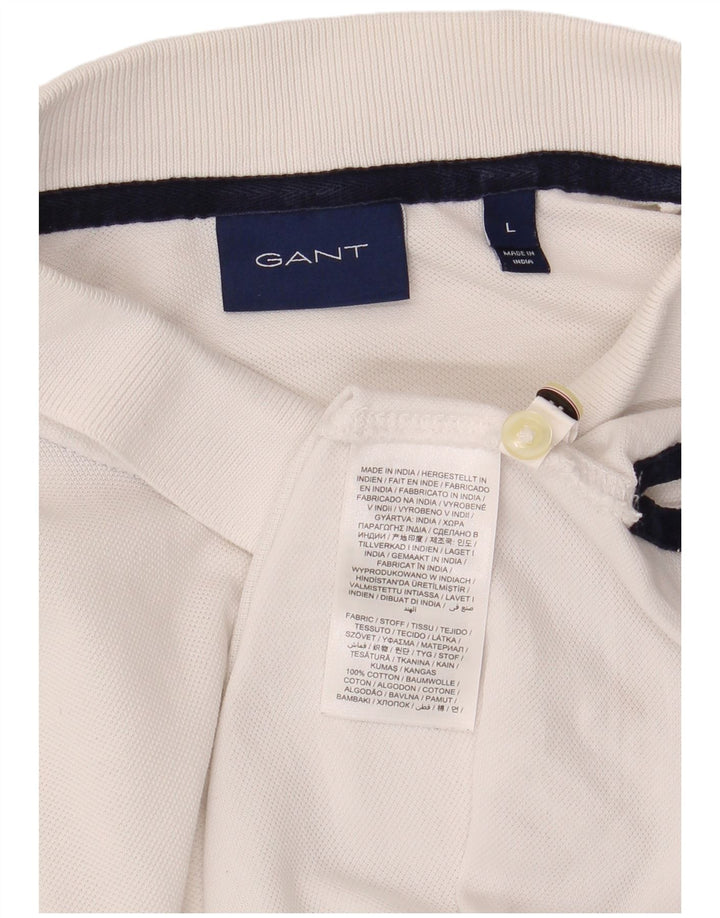 Gant Herren-Poloshirt, groß, aus weißer Baumwolle