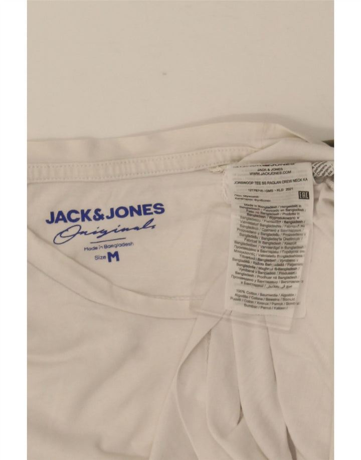 JACK & JONES Herren-T-Shirt-Oberteil aus mittelweißer Camouflage-Baumwolle